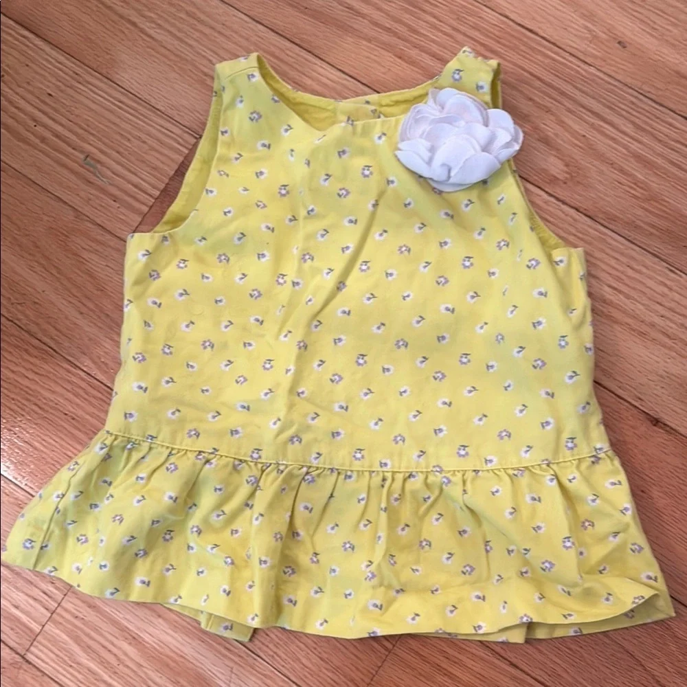 Janie and Jack Yellow Floral Tank Top with White Accent